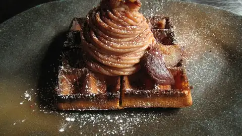 Chocolate waffle dessert